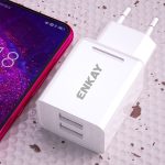 ENKAY Hat-Prince T003-1 10,5 W 2,1 A Dual-USB-Reiseladegerät für Huawei / Xiaomi / Samsung, EU-Stecker – Bild 2