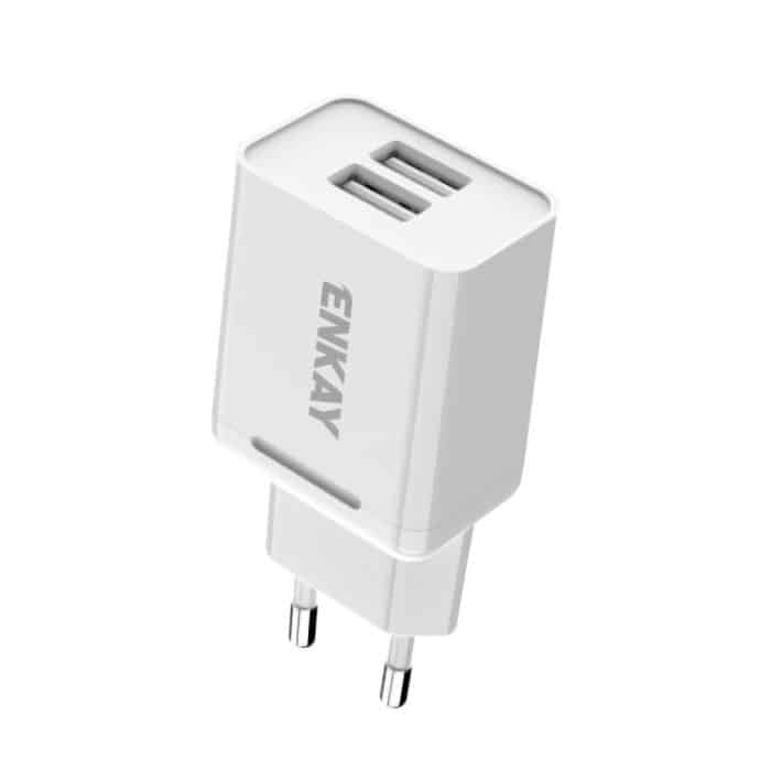 ENKAY Hat-Prince T003-1 10,5 W 2,1 A Dual-USB-Lade-EU-Stecker-Reise-Netzteil, With 2.1A 1m 8 Pin Cable, With 2.1A 1m Type-C Cable, With 2.1A 1m Micro USB Cable – Bild 2