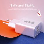 ENKAY Hat-Prince T003-1 10,5 W 2,1 A Dual-USB-Lade-EU-Stecker-Reise-Netzteil, With 2.1A 1m 8 Pin Cable, With 2.1A 1m Type-C Cable, With 2.1A 1m Micro USB Cable – Bild 4