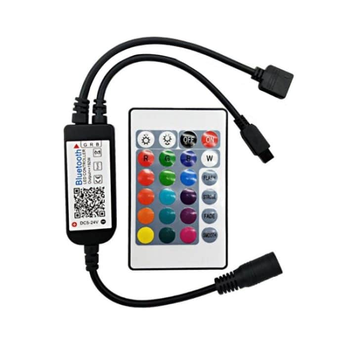 Bluetooth LED RGB Controller mit 24 Tasten Infrarot Controller für 5630 5050 3528 2835 LED Strip, DC 5-24V – Bild 1