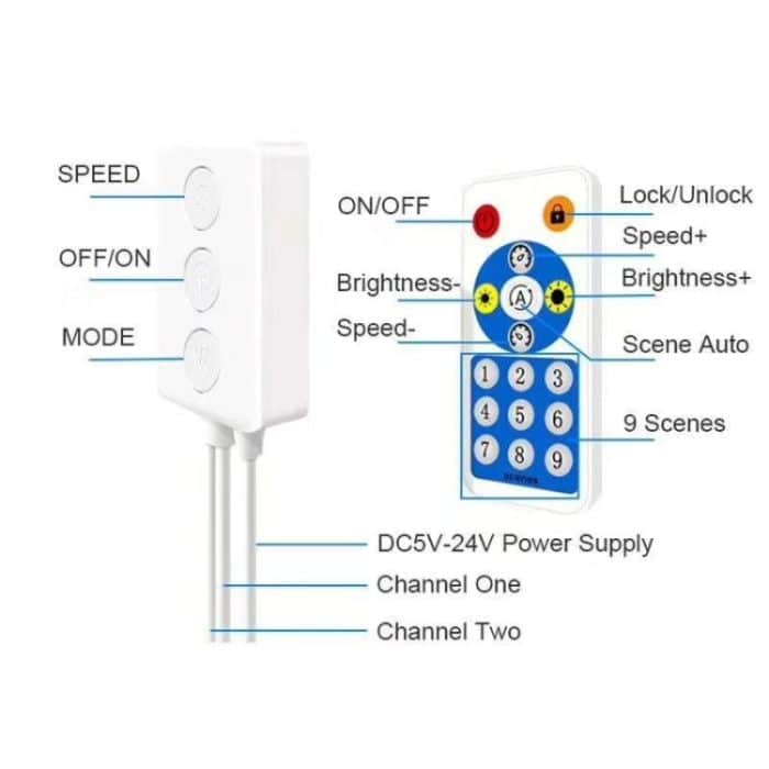 Mobile APP-Steuerung Bluetooth-LED-Controller-Kit mit doppeltem Signalausgang, DC 5V-24V – Bild 5