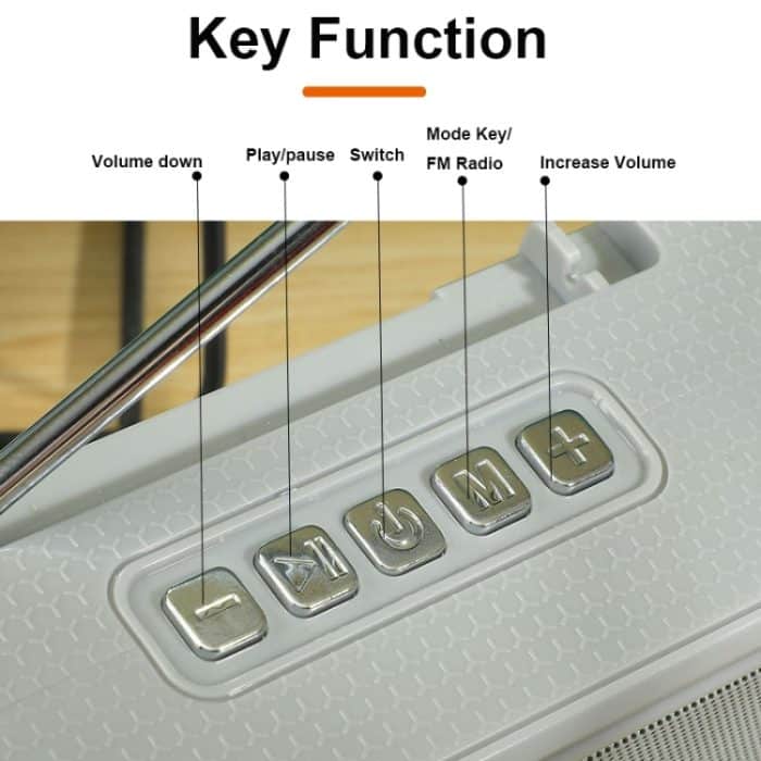 T&G TG280 Solarbetriebene, aufladbare Bluetooth-Lautsprecher mit Taschenlampe, unterstützt TF-Karte/FM/3,5 mm AUX/U-Disk/Freisprechanruf – Bild 5