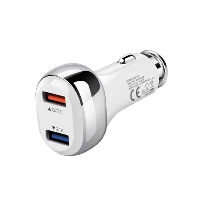 YSY-312 2 in 1 18 W tragbares QC3.0 Dual-USB-Autoladegerät + 1 m 3 A USB-auf-USB-C/Typ-C-Datenkabel-Set, with USB-C / Type-C Cable – Bild 13