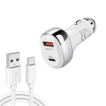 YSY-312PD QC3.0 18 W USB + PD 20 W USB-C/Typ-C-Autoladegerät mit USB-zu-USB-C/Typ-C-Datenkabel, PD 20W with USB-C / Type-C Cable