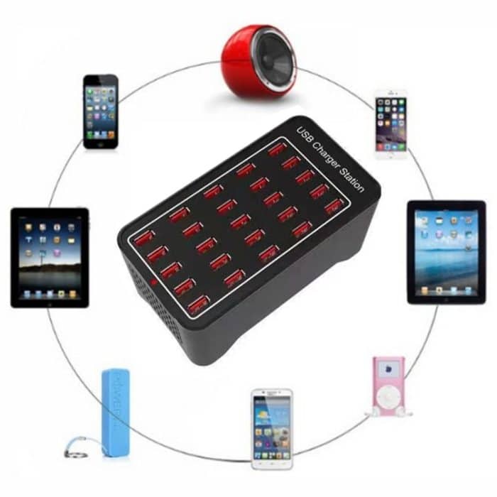 150 W 25 USB-Anschlüsse Schnellladestation Intelligentes Ladegerät, AC 110–240 V, 150W 25 USB Ports EU Plug, 150W 25 USB Ports US Plug, 150W 25 USB Ports AU Plug, 150W 25 USB Ports UK Plug – Bild 4