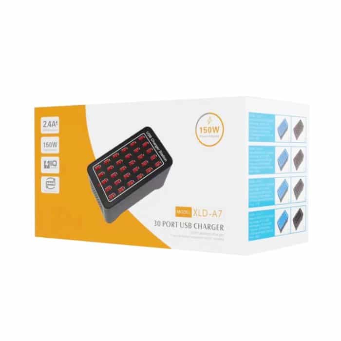 XLD-A7 150 W 30 USB-Anschlüsse Schnellladestation Intelligentes Ladegerät, AC 110–240 V, 150W 30 USB Ports EU Plug, 150W 30 USB Ports US Plug, 150W 30 USB Ports AU Plug, 150W 30 USB Ports UK Plug – Bild 6