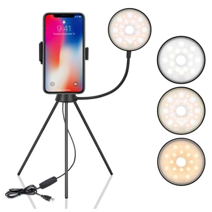 NS-08 Make-up Live Selfie Fill Ring Light Photography LED Dimmable Ringlampe mit Telefon-Stativ-Standhalter – Bild 1