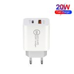 Duales Schnellladegerät mit 20 W PD3.0 + QC 3.0-Schnittstelle, Reiseladegerät für iPhone, Huawei, Samsung, Xiaomi, EU Plug, US Plug, AU Plug – Bild 2