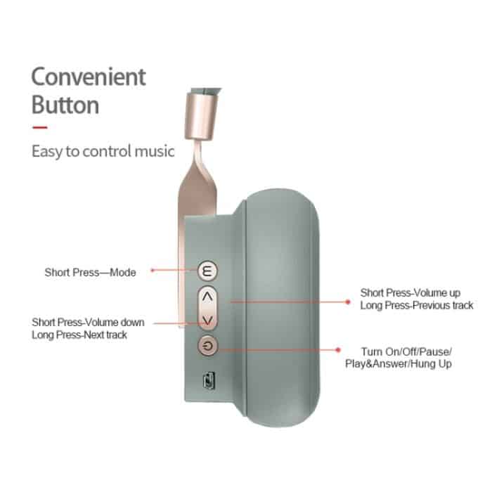 P3 Wireless 5.0 Super Bass HiFi-Stereo-Gaming-Headset mit Mikrofon, unterstützt TF/FM/AUX – Bild 5