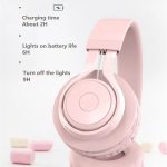 BT06C Süßes kabelloses Bluetooth 5.0-Headset für Kinder mit Mikrofon-LED-Lichtunterstützung, Aux-Eingang – Bild 3