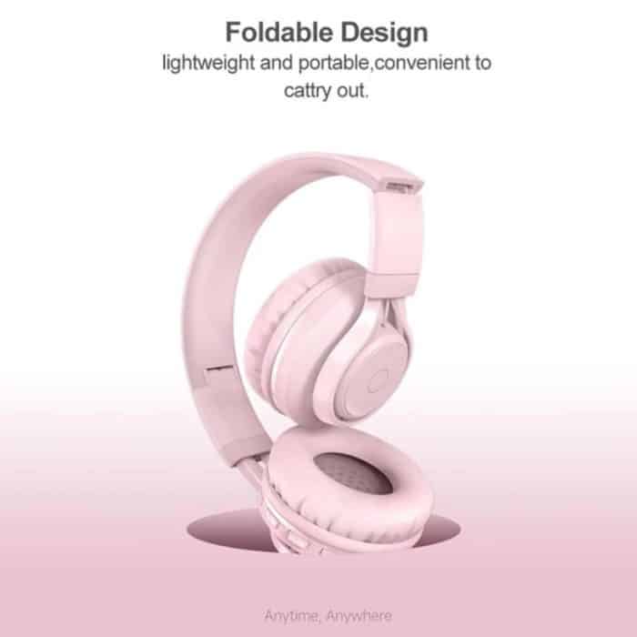BT06C Süßes kabelloses Bluetooth 5.0-Headset für Kinder mit Mikrofon-LED-Lichtunterstützung, Aux-Eingang – Bild 6
