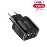 F002C QC3.0 USB + USB 2.0 Schnellladegerät mit LED-Digitalanzeige für Mobiltelefone und Tablets, EU-Stecker, EU Plug – Bild 9