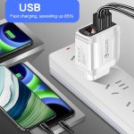 F002C QC3.0 USB + USB 2.0 Schnellladegerät mit LED-Digitalanzeige für Mobiltelefone und Tablets, EU-Stecker, EU Plug – Bild 6