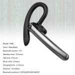 F990 Geräuschunterdrückung, 180 Grad frei drehbarer Haken, Bluetooth 5.0-Ohrhörer, kabelloser Freisprech-Business-Stereo-Kopfhörer mit Mikrofon – Bild 7