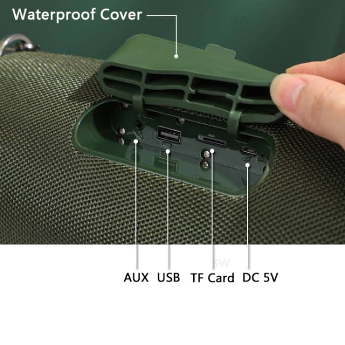 T&G TG187 Tragbarer, wasserdichter, kabelloser Bass-Surround-Bluetooth-Lautsprecher mit Schultergurt, unterstützt FM/TF-Karte – Bild 5