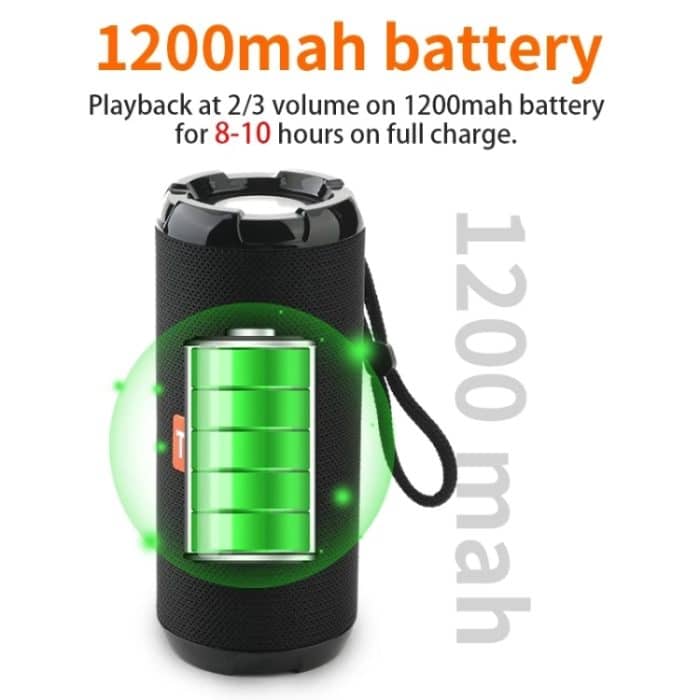 T&G TG621 Tragbarer wasserdichter 3D-Stereo-Wireless-Lautsprecher, unterstützt FM-Radio/TWS/TF-Karte – Bild 6