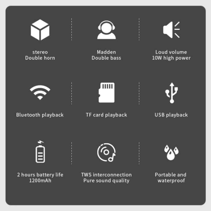 T&G TG635 Tragbarer wasserdichter Bluetooth-Außenlautsprecher mit Taschenlampenfunktion – Bild 3