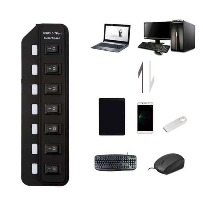 7 Ports USB 3.0-Nabe Unabhängiger Schaltteiler – Bild 4