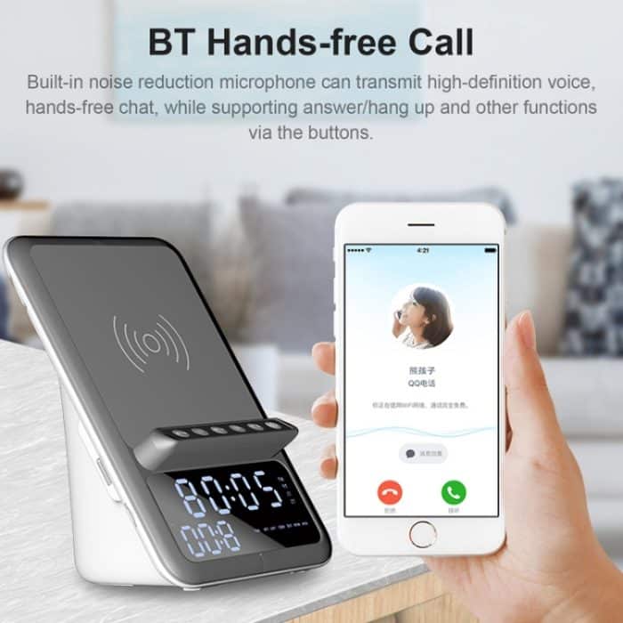 AEC BT512 Multifunktionaler Bluetooth-Lautsprecher 10W drahtloser Ladegerät LED-Desktop-elektronischer Wecker – Bild 5