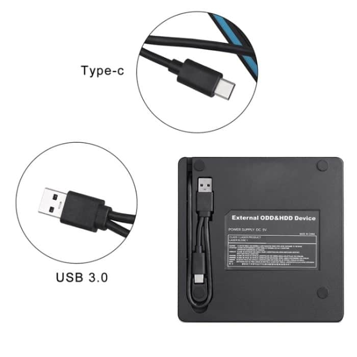 Universal Optical Drive Typ-C USB 3.0 Externe DVD / CD / VCD-Brenner RW SVCD-Laufwerksspieler – Bild 5