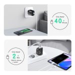 PD25W USB-C / Typ-C + QC3.0 USB-Schnellladegerät mit zwei Anschlüssen und USB-C-zu-USB-C-Datenkabel, EU-Stecker, EU Plug + USB-C to USB-C Cable – Bild 4