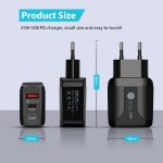 PD25W USB-C / Typ-C + QC3.0 USB-Schnellladegerät mit zwei Anschlüssen und USB-C-zu-USB-C-Datenkabel, EU-Stecker, EU Plug + USB-C to USB-C Cable – Bild 5