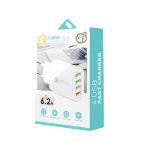 QC-04 QC3.0 + 3 x USB2.0-Multiport-Ladegerät mit 3A USB-auf-8-Pin-Datenkabel, EU-Stecker, EU Plug + 8 Pin Cable – Bild 7