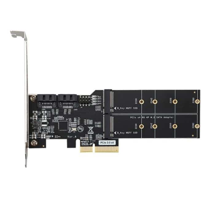 SYA0016968.jpg SATA3.0 PCIe3.0 auf 2-Port M.2 (B-KEY) Adapterkarte – Bild 1