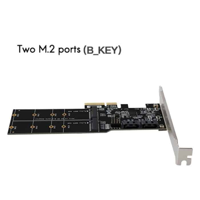 SATA3.0 PCIe3.0 auf 2-Port M.2 (B-KEY) Adapterkarte – Bild 2