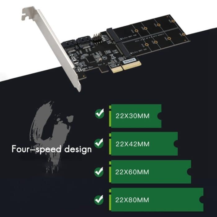 SATA3.0 PCIe3.0 auf 2-Port M.2 (B-KEY) Adapterkarte – Bild 5