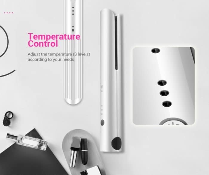 K-SKIN Tragbarer wiederaufladbarer Haarglätter Lockenwickler Akku Einstellbare Temperatur Schnelle Hitze Keramik Eisen Styling Tool – Bild 3