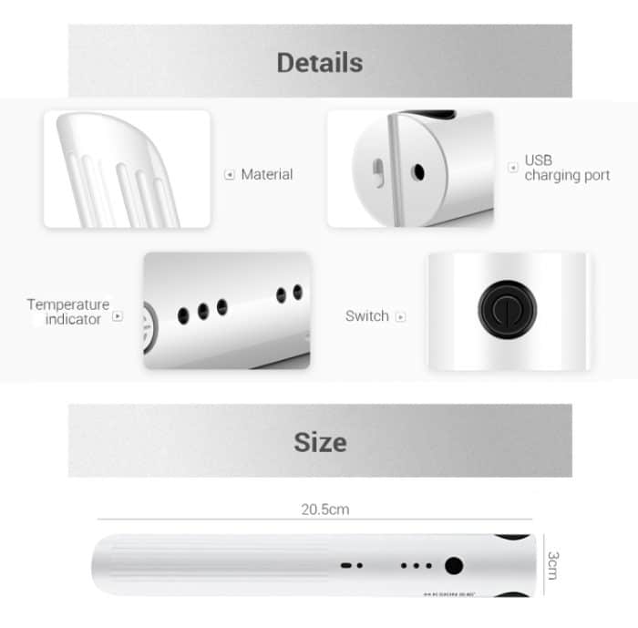 K-SKIN Tragbarer wiederaufladbarer Haarglätter Lockenwickler Akku Einstellbare Temperatur Schnelle Hitze Keramik Eisen Styling Tool – Bild 4