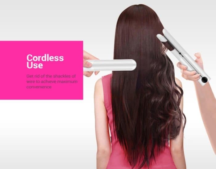 K-SKIN Tragbarer wiederaufladbarer Haarglätter Lockenwickler Akku Einstellbare Temperatur Schnelle Hitze Keramik Eisen Styling Tool – Bild 6