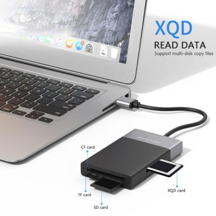 6-in-1 USB 3.0 zu USB3.0 x 2 + CF-Karte + TF-Karte + SD-Karte + XQD-Karten-Hub-Adapter – Bild 4