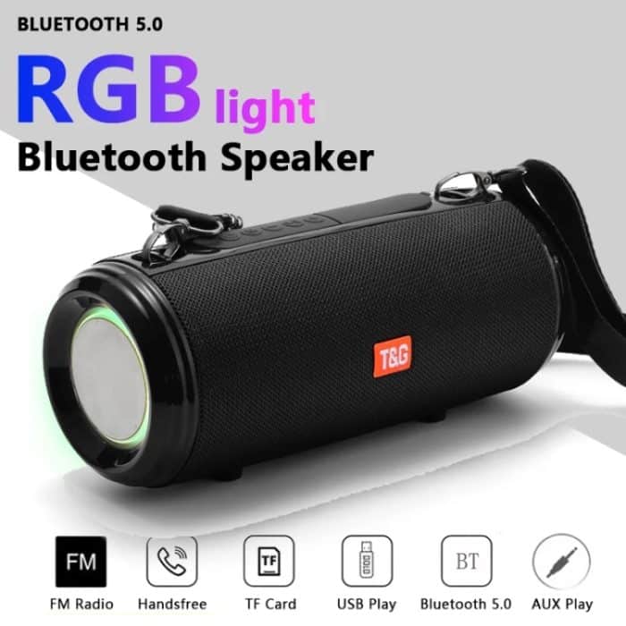T&G TG537 RGB Light tragbarer wasserdichter Bluetooth-Lautsprecher unterstützt FM/TF-Karte – Bild 3