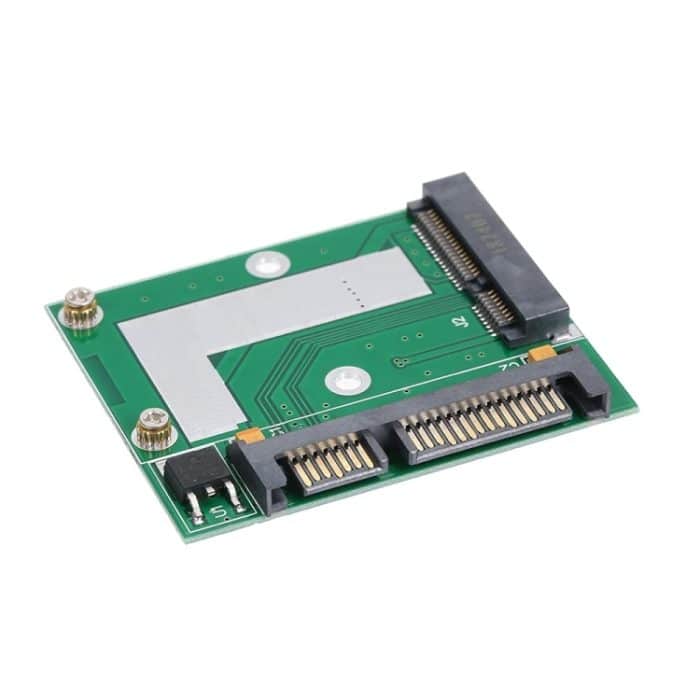 SYA0017476.jpg Halbhöhe MSATA Mini PCI-E SSD in 2.5in SATA3 Converter Adapterkarte – Bild 1