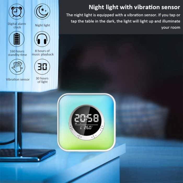 P10 LED-Atmosphäre Licht Bluetooth-Lautsprecher mit Alarm-Thermometer-Funktion – Bild 2