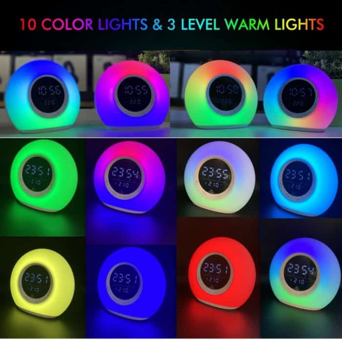 P11 LED-Atmosphäre Licht Bluetooth-Lautsprecher mit Alarm- und Temperaturanzeige – Bild 5