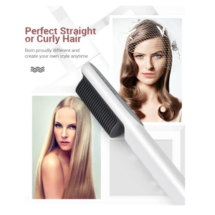 K-SKIN KD380 Haarglätter Elektrischer Lockenwickler für glattes Haar Kammbürste PTC-Heizung Keramikbürste für glattes Haar, UK Plug, Black, UK Plug, White, EU Plug, Black, EU Plug, White – Bild 6