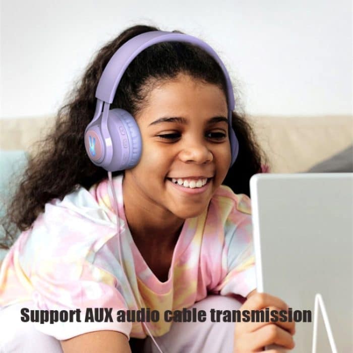 BT06C+ Niedliches kabelloses Bluetooth-Headset für Kinder mit Kopfmontage, Mikrofon und LED-Licht – Bild 6