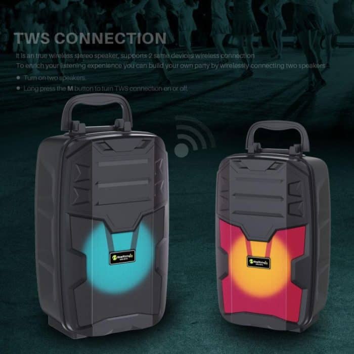 NewRixing NRG401C Tragbarer kabelloser Karaoke-Lautsprecher für den Außenbereich, leistungsstarker Audioverstärker, With Mic, No Mic – Bild 2