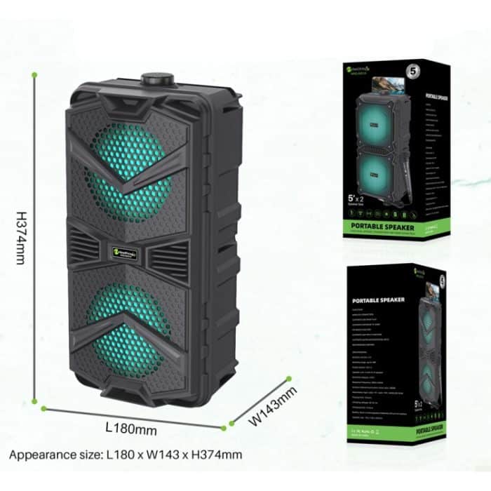 NewRixing NRG5501B Tragbarer kabelloser Karaoke-Lautsprecher für den Außenbereich, 16 W Audioverstärker, with Mic, No Mic – Bild 6