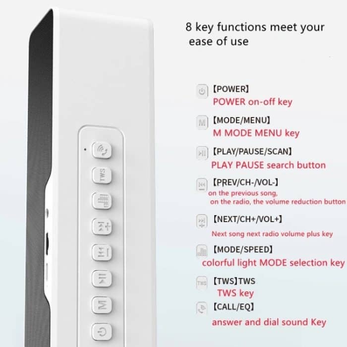 Duosi M8 LED-Tonabnehmer, Rhythmus, Umgebungslicht, Multifunktions-TWS-Bluetooth-Lautsprecherleiste – Bild 7