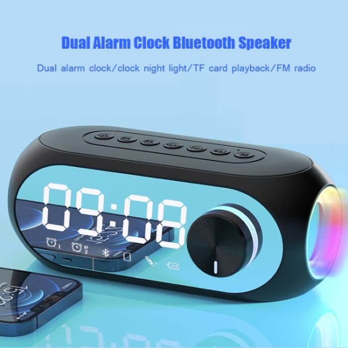 AEC S8 Wecker Bluetooth-Lautsprecher mit LED-Lichtunterstützung TF / FM, S8 – Bild 3