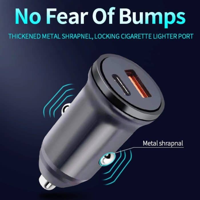 WKN-707 PD 20 W USB-C / Typ C + QC 3.0 25 W USB-Mini-Autoladegerät mit USB-C / Typ C auf 8-poligem Datenkabel, Kabellänge: 1 m – Bild 6