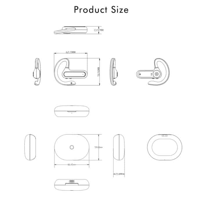 FW5 Non-in-Ear BT5.2 Wireless Sport Bone Conduction TWS-Ohrhörer unterstützen den Sprachassistenten, FW5 Black, FW5 Blue – Bild 7