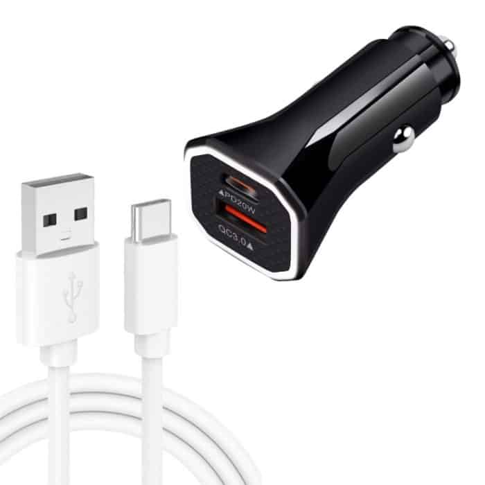 SYA001846701A.jpg TE-P22 38W PD USB-C / Typ-C + QC3.0 USB-Autoladegerät mit 1 m USB-auf-USB-C/Typ-C-Datenkabel, with Type-C Cable – Bild 1