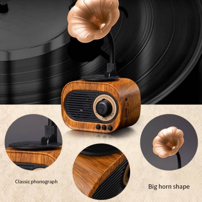 B5 Retro Phonograph Design Tragbarer drahtloser Stereo -Lautsprecher – Bild 7
