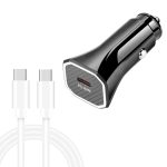 TE-P2 PD20W USB-C/Typ-C-Autoladegerät mit Typ-C-zu-Typ-C-Datenkabel, Type-C to Type-C Data Cable (Black), Type-C to Type-C Data Cable (White)