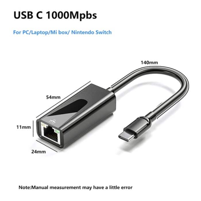 1000 Mbit/s RJ45-Netzwerkkarte USB-Ethernet-Adapter, USB 3.0, Type-C – Bild 3